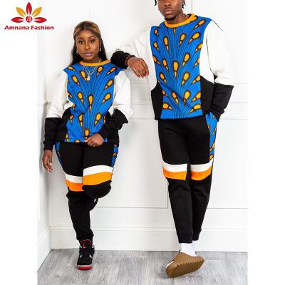 China Nice Print Cotton Design Unisex African Crewneck Sweatshirt With Sweat Panties, V Block Ankara Pattern Sweatshirt With Sweat Panties for sale