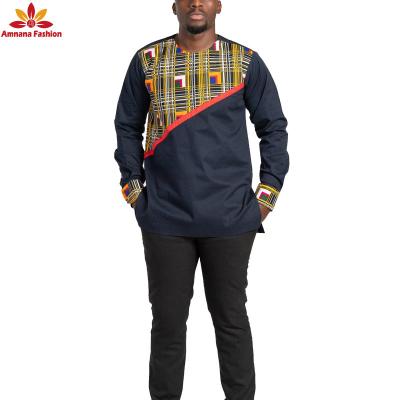 China Cotton Newest Traditional African Print Long Sleeve Wear Mens Clothes Wax For Man With Lowest Price for sale