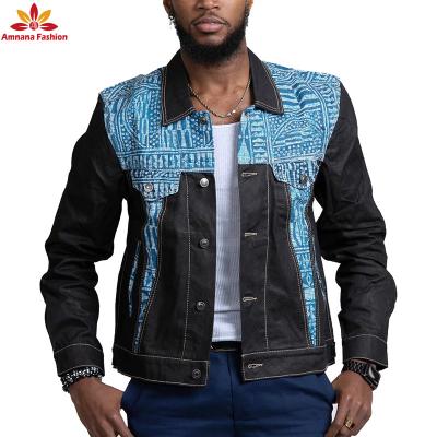 China cotton fashion outwear fabric mens denim jackets african print coats with best quality for sale