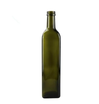 China 1L Food Glass Bottle Square Olive Oil Glass Bottle Green Olive Oil Good Quality Empty Drak for sale