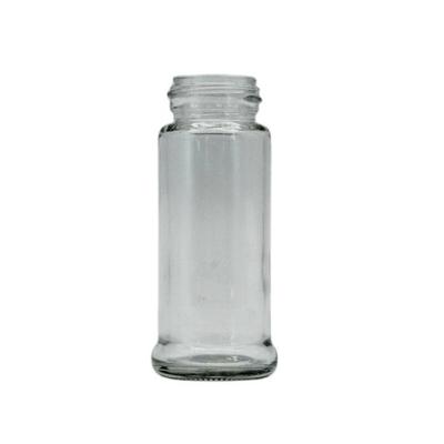 China Food Kitchen Accessories Empty Clear Glass Seasoning Bottle Shaker Storage Jar Container With FlipLid for sale