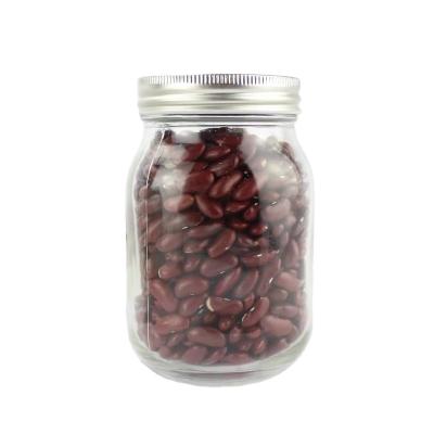 China Food Home Use Food Storage Jar 500ml Glass Food Storage Bottle Jar With Aluminum Caps for sale