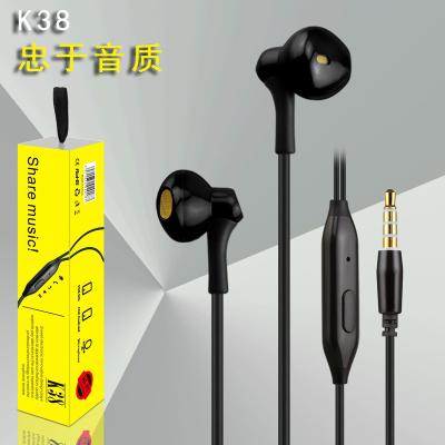 China In-Ear Parents K38 New Wire 3.5mm Earphone Earbuds Earphone Type-C Wired High Quality Headphones for sale