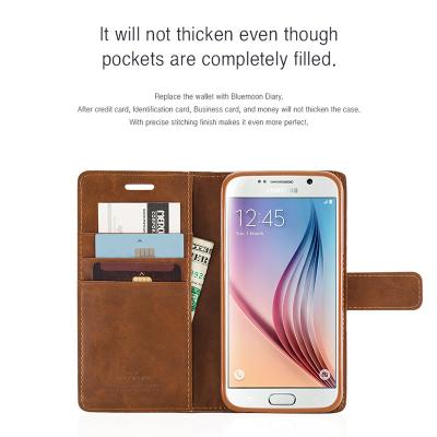 China Goospery Bluemoon PU Goospery Bluemoon Diary Cell Cash Box Designer Wallet Custom Luxury Cell Phone Leather Case for sale