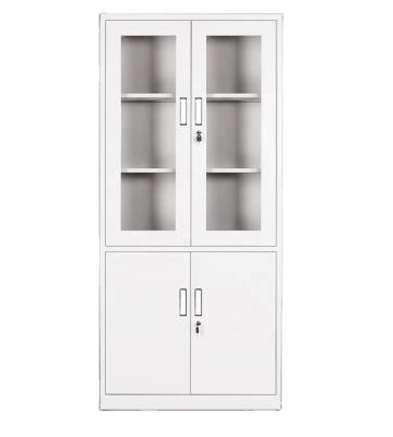 China (Other) RTD Adjustable Vertical Metal Customized Hot Sale Office Furniture Storage Cabinet File Storage Closet With 2 Glass Door for sale