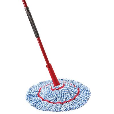 China Durable Ratchet Twist Wringing Mop With Mixed Wire Head Twist Microfiber Mop for sale