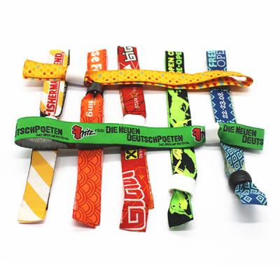 China Polyester Custom Woven Wristband Woven Fabric Wristbands For Events for sale