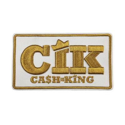 China Twill Background 3D Embroidered Patches Number Iron On Patches For Clothing for sale