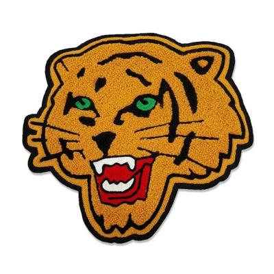 China Soft Tiger Chenille Embroidery Patches Custom Logo Sample Available for sale