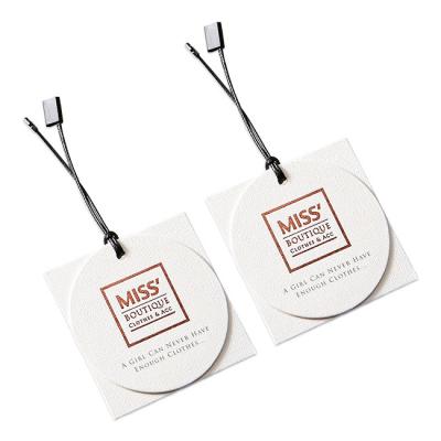 China Custom Logo Rectangle Shape Printed Paper Tags Custom Garment Hang Tags for sale