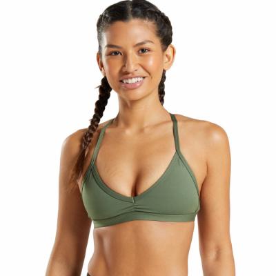 China Breathable Women Compression V Neck Soft Quick Dry Supportive Yoga Bra for sale