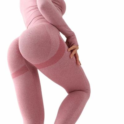 China Breathable Wholesale Tiktok Womens Yoga Wear Seamless Scrunch Butt Leggings for sale