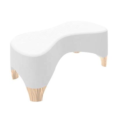 China Modern Bathroom Furniture Shaped Assistant Water Transfer Printing Bamboo Toilet Attachment Grain Squat Stool for sale