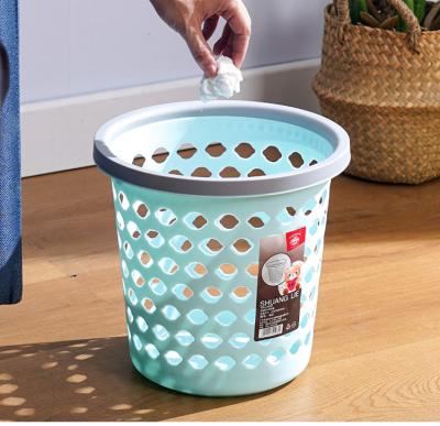 China Wholesale Home Sustainable Home Bedroom Waste Paper Basket Creative Plastic Trash Bins for sale