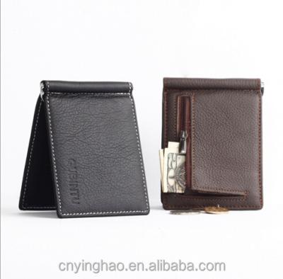 China RFID-Blocking Protects Your Personal Informatio RFID Blocking Men's Leather Slim Triple Wallet for sale