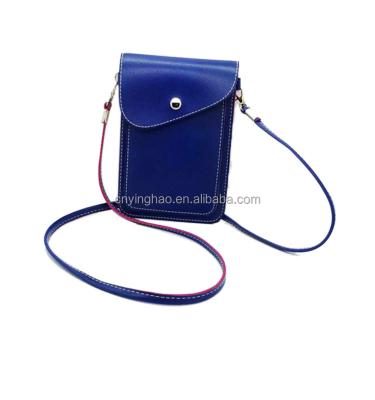 China smooth leather phone cell phone bag, high quality cell phone bag, leather cell phone bag shoulder purse for sale