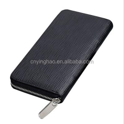 China Luxury Business Travel Leather Long Wallet With Zipper Around for sale