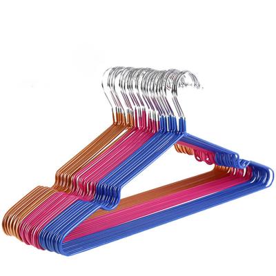 China Rustic Wholesale Cheap PVC Coated Metal Non Slip Wire Laundry Hangers Cloth Metal Hangers for sale