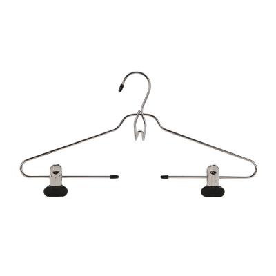 China DISPLAY Rated Supplier Butler Chrome Plated Non Slip Adjustable Metal Space Saving Clip Skirt Pants Hanger for sale