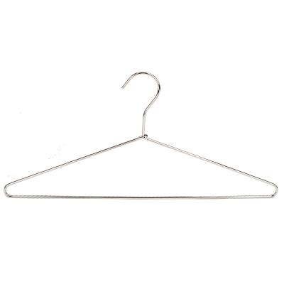 China SHOW 2020 Hot Selling Metal Hangers With Polished Heavy Duty Silver Chrome Metal Wire Hanger for sale