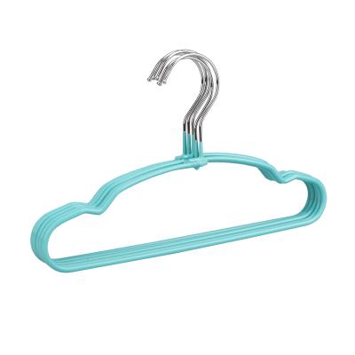 China Super cute kids DISPLAY heavy duty metal hanger non-slip rubber coating children clothes baby fashion hangers for sale