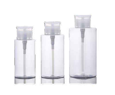 China Clear Pump Bottle 500ml Nail Polish Remover Liquid Pressure Pump Cosmetic Pump Bottle for sale