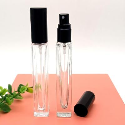 China Hot Selling Square Refillable 10ml Clear Glass Perfume Bottle Refillable Perfume Bottle for sale