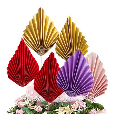 China Boho cake topper Boho  Vintage handmade Paper Palm Leaves Cake Topper Cake Decoration Baking Accessories L Size for sale