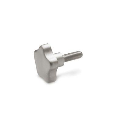 China General Industry Stainless Steel Full-Grip Star Hand Knob With M6 Threaded Studs for sale