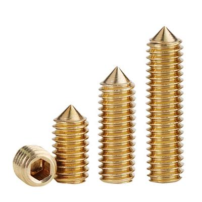 China Machining set screw m2 M2.5 M3 M4 M5 point slotted set screw drive point brass cnc pan cnc screw cone for sale