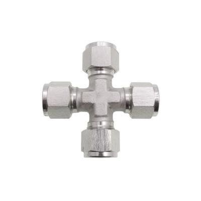 China General Industry Custom Stainless Steel Cross 4 Way Connector Female Equal Pipe Fitting for sale