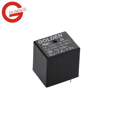 China GJ Sealed Gold 2.03X1.68X2.02cm 4 Pins Cross 22F G5L With 5VDC SPNO 0.36W Power Relay for sale