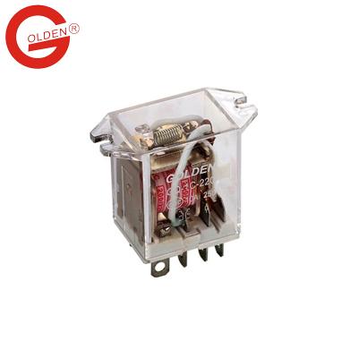 China Gold Sealed Type Industry Relay GQ-1Pole Industrial Control Relay 12&24v DPDT 220v AC Relay for sale