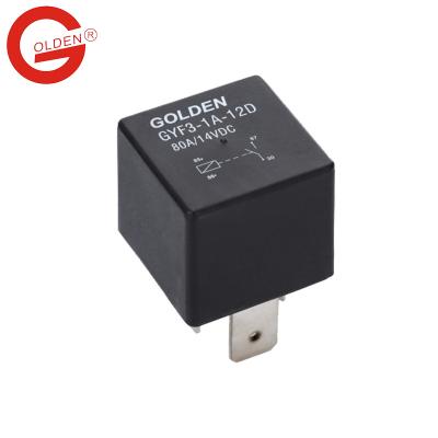 China Golden GYF3 Sealed 25a 40a 50a 80a 6vdc 12vdc 24vdc 5 Pin 1.8w Plug-in Type Auto Relay 2.9X2.9X2.4cm Automotive Relay for sale