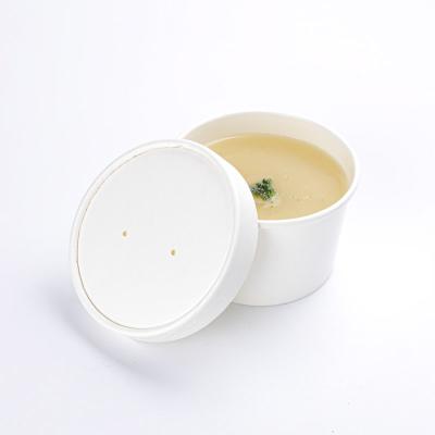 China Biodegradable 26oz Soup Cup Wrapping Paper Soup Bucket with Cover Oatmeal Round Cup Fast Food Takeout Soup Bowl for sale