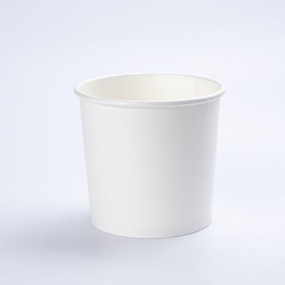 China White and Brown Disposable PE Double Food Packed Quick Soup Cup 26 Ounce Biodegradable Soup Cup for sale