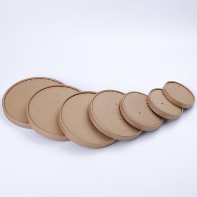 China Brown Lid Waterproof And Greaseproof Disposable Paper Bowl Soup Paper Packaging Disposable Food Container for sale