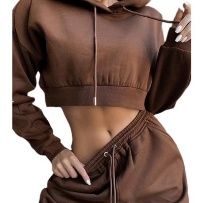 China Winter Autumn Women Clothing Casual Anti-wrinkle Women's Hoodie Solid Colors Lace Hoodie Women Short Tracksuit Set for sale