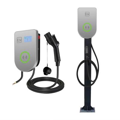 China Home EV Charger Wall Mounted Type2 AC EU Standard  OCPP1.6 Wifi or 4G MID Meter Type B Leakage Protection Ev Charger Case 7kw 32A 40A  For Commercial for sale