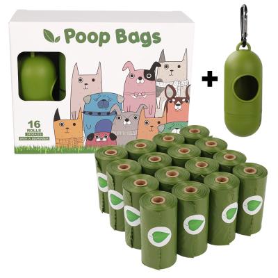 China Viable Degradable 16 Rolls / 20 Pet Waste Dog Snitch Fecal Excrement Plus Dispenser for sale