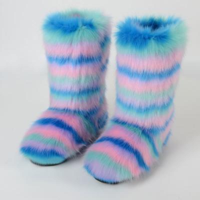 China Fashion Trend Factory Direct Wholesale Women Faux Fur Boots Spring Snow Boots 2019 Fur Boots for sale