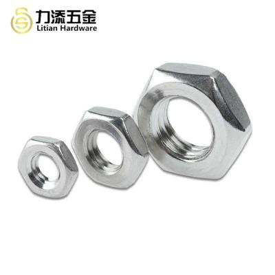 China DIN439 Heavy Industry Thin Standard Hex Nut Stainless Steel M2 M3 Hex Nut Standard Lock Nut for sale