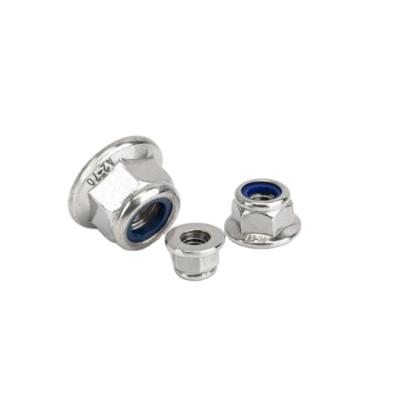 China 304 Stainless Steel Mining Hex Flange Insert Countersunk Nylon Locking Nuts M4 DIN6926 A2-70 for sale