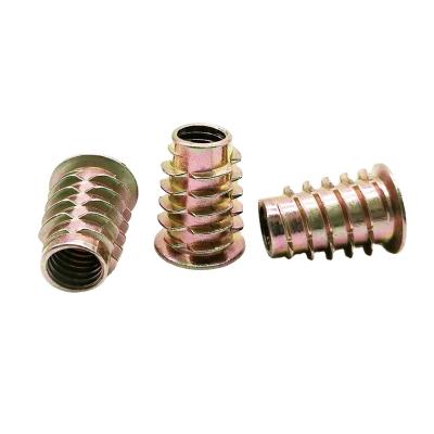 China M8 M3 M4 M5 M6 ZINC Embedded Thread Zinc Alloy Interface For Wood Socket Flange Nut Furniture Wood Insert Nut for sale