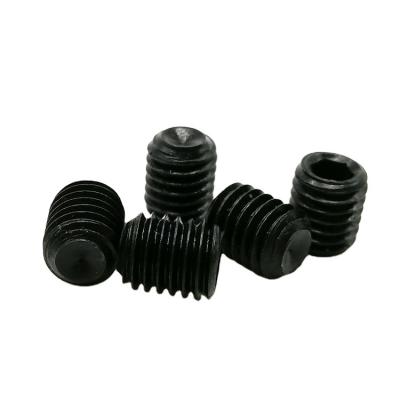 China Black Round DIN 916 Carbon Steel M7 M9 Flat Point Worm Screw for sale