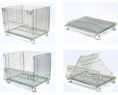 China Warehouse Storage System Good Quality Cargo Steel Metal Mesh Warehouse Storage Folding Cage For Warehouse System for sale