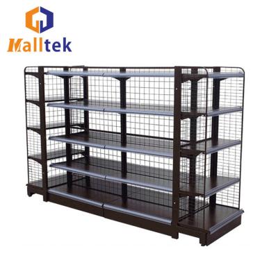 China OEM High Quality Double Sided Double Side Back Mesh Metal Steel Supermarket Display Stand for sale