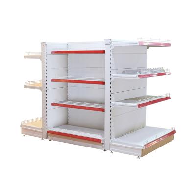 China OEM Double Sided Metal Steel Supermarket Display Rack High Quality Double Sided Supermarket Shelf for sale