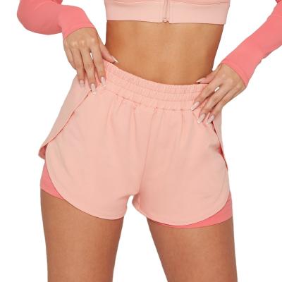 China New Fashion Whole Breathable Double Layer Shorts Fitness Seamless Quick-drying Gym Yoga Slim Women's Breathable Shorts for sale