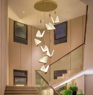 China Dining Modern Led Ceiling Light Chandelier Luxury With Gold Finish Chandelier For High Ceiling Butterfly Chandelier for sale